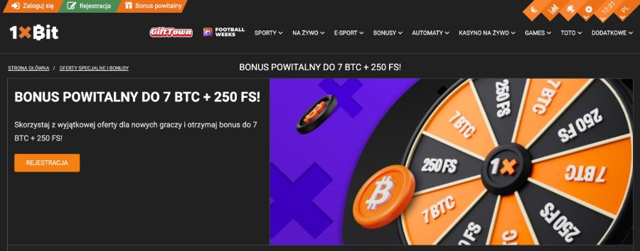 1xBit bonus powitalny