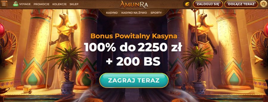 Kasyno AmunRa – bonus powitalny