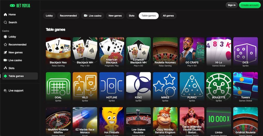 betninja gry stolowe