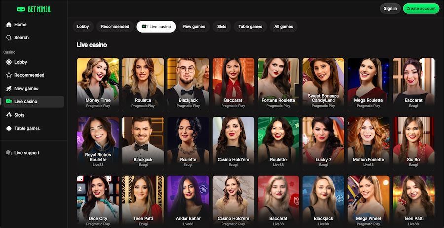 betninja kasyno na zywo