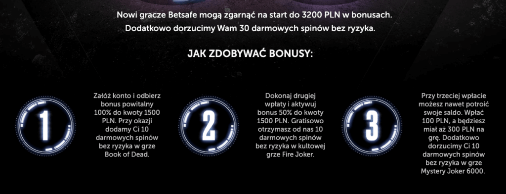 Kasyno Betsafe Bonus i Darmowe Spiny bez Ryzyka