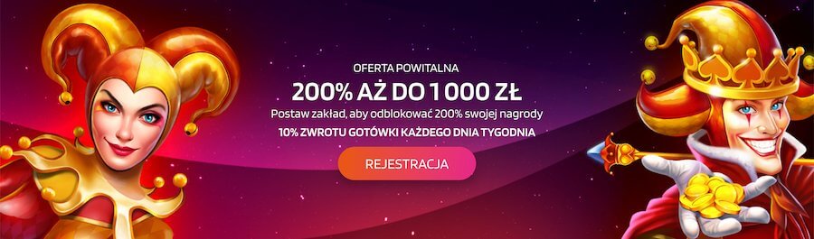 Bonus powitalny w HappySpins - 200% do 1000 zł.