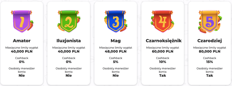 Program VIP w kasynie Cadabrus
