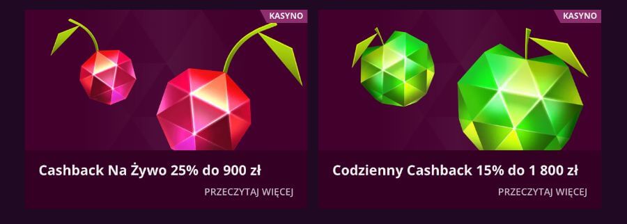 Cashback dostępny w Malina Casino