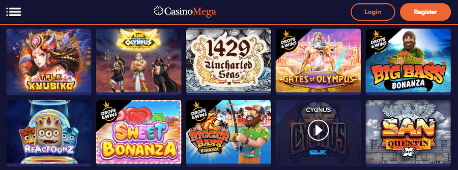 Casino Mega wybór slotów