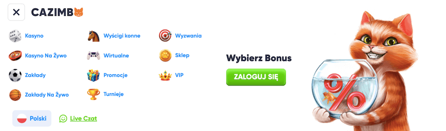 Cazimbo Casino Menu