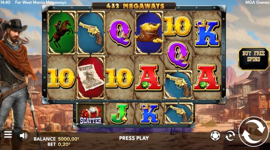 Slot Far West Mania Megaways w kasynie Coinplay