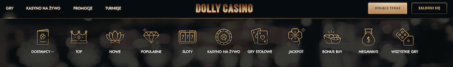 Sekcja gier w Dolly Casino