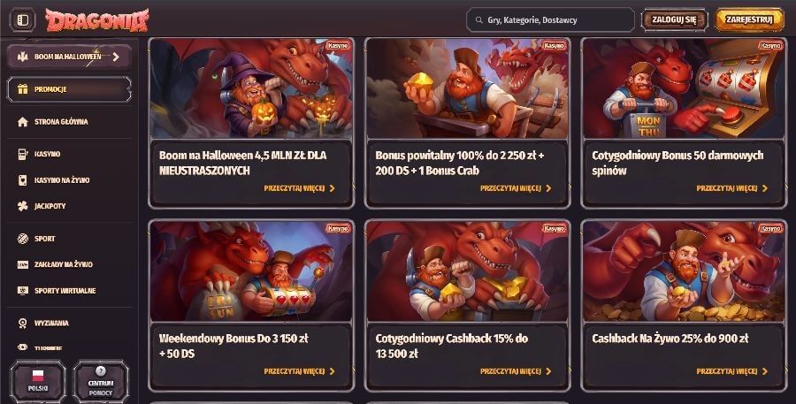 Dragonia bonusy kasynowe