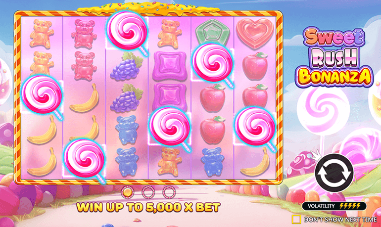 Duża wygrana w grze Sweet Rush słodka od Pragmatic Play