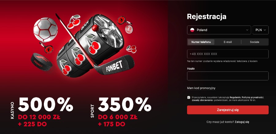 Fonbet rejestracja