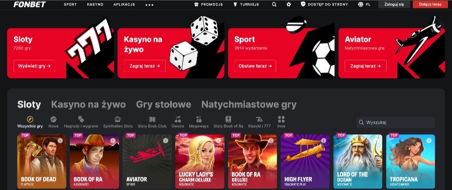 Fonbet strona kasyna