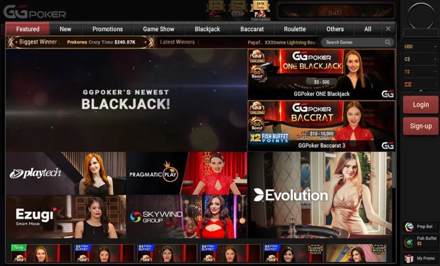 GGPoker Casino gry na żywo