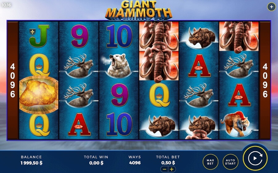 Gra Giant Mammoth w kasynie Playbison.