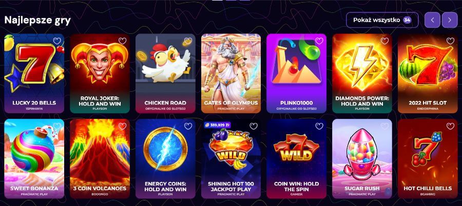 Gry dostępne w kasynie SlotsDJ
