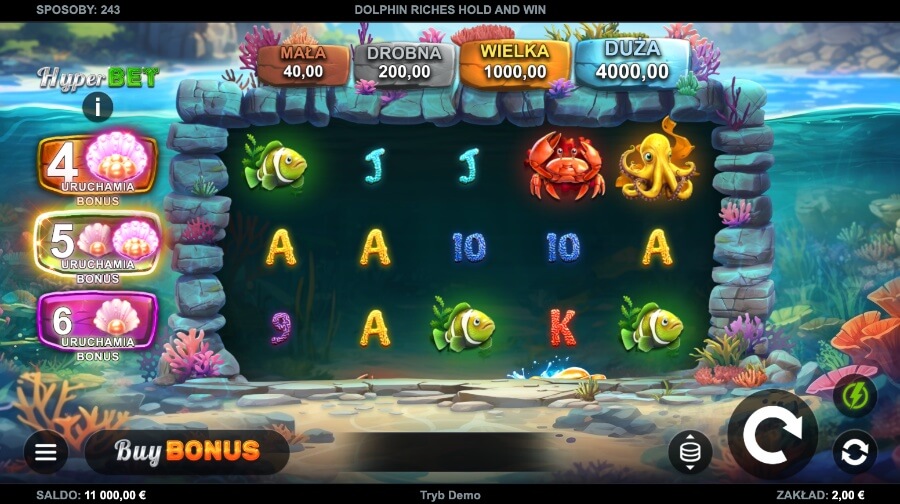 HappySlots - gra Dolphin Riches Hold and Win