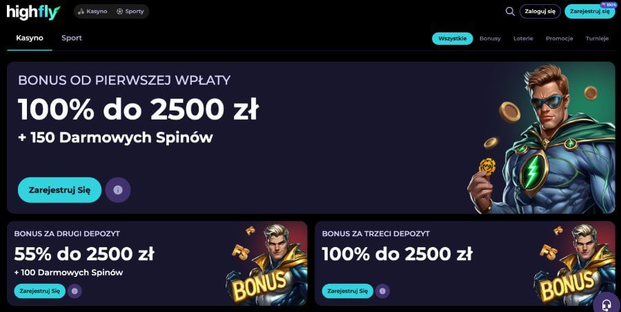 HighFly Bet - Bonus powitalny