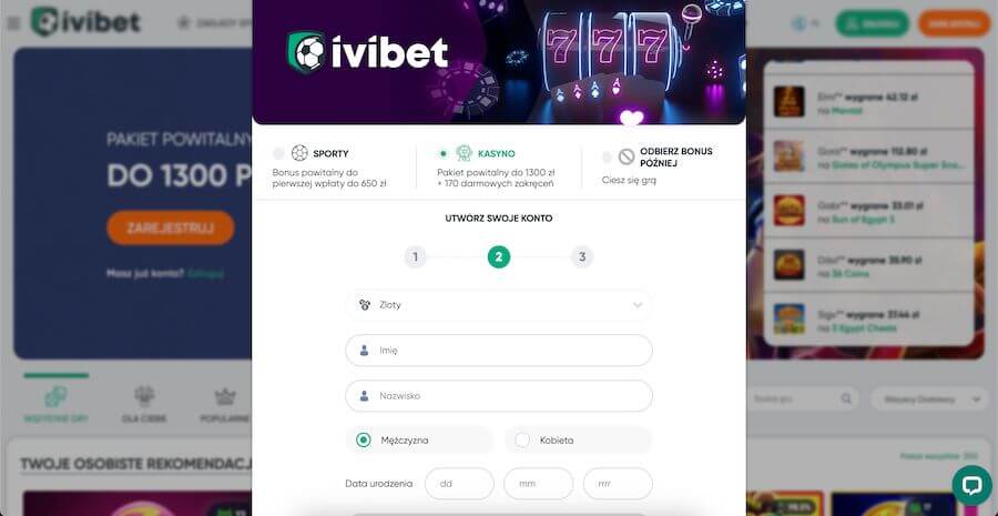 kasyno ivibet rejestracja i wybor bonusu