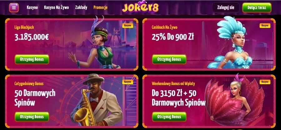 Promocje w kasynie Joker8.