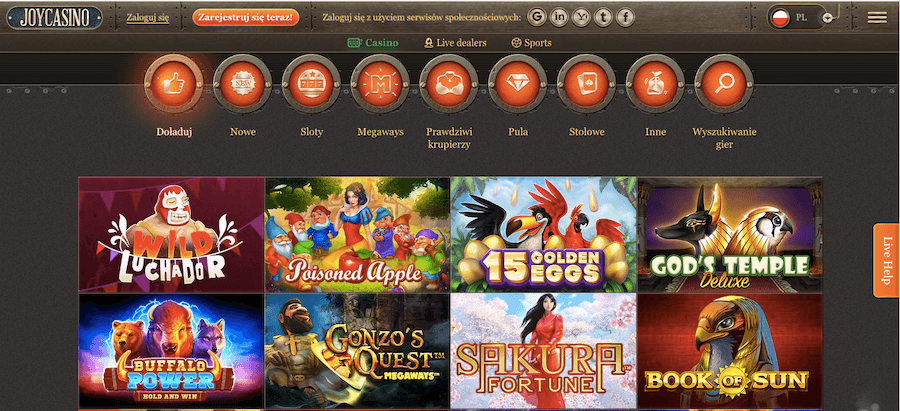 Nowe gry w Joy Casino