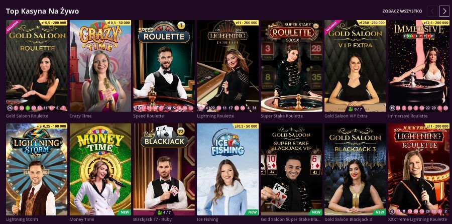 Kasyno na żywo w Malina Casino