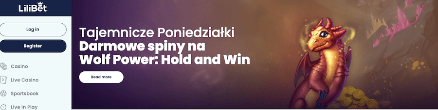 Darmowe spiny w poniedziałki w LiliBet