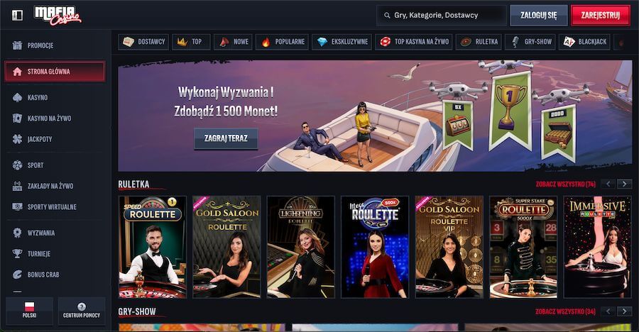 Mafia Casino wyzwania i gry
