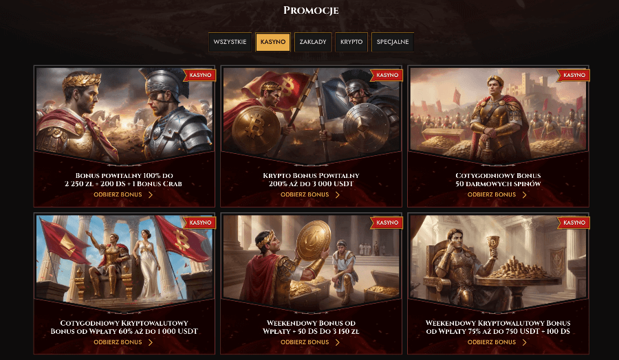 Promocje dostępne w kasynie Legiano