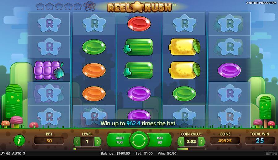 Slot Reel Rush bębny automatu losowe ułożenie