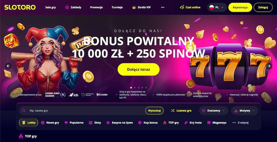 Slotoro bonus powitalny
