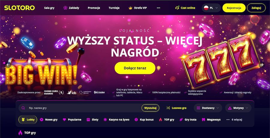 kasyno slotoro wyzszy status wiecej nagrod
