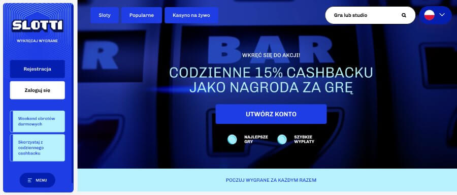 Slotti - cashback 15%