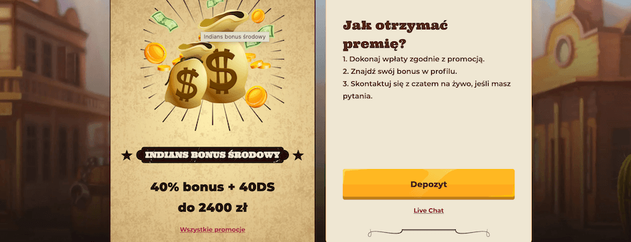 Smokace bonus "Indians Bonus Środowy".