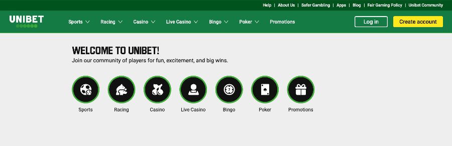 Strona główna kasyna Unibet