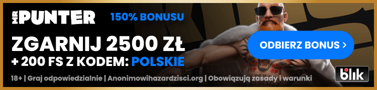 2 500 zł i 200 darmowych spinów w The Punter z kodem „POLSKIE”