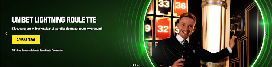 Lightning Roulette w kasynie Unibet.