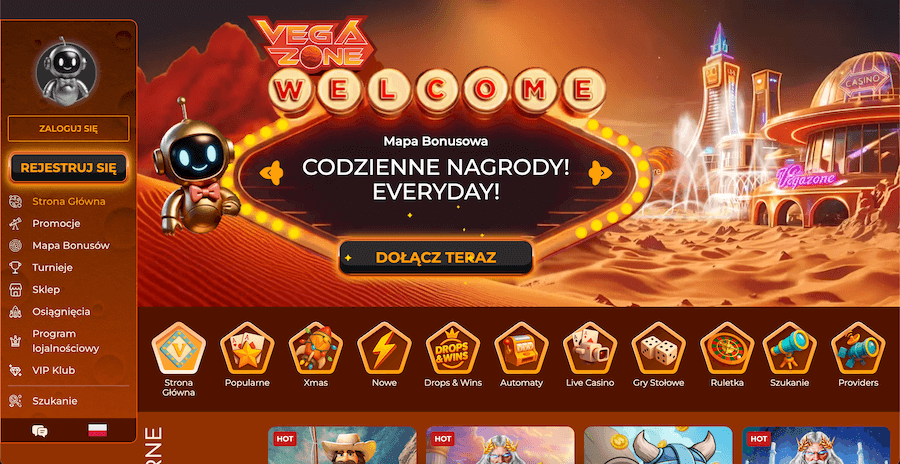 vegazone strona startowa kasyna online