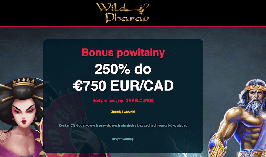 Special promo code to WildPharao casino