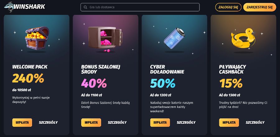 Winshark bonusy