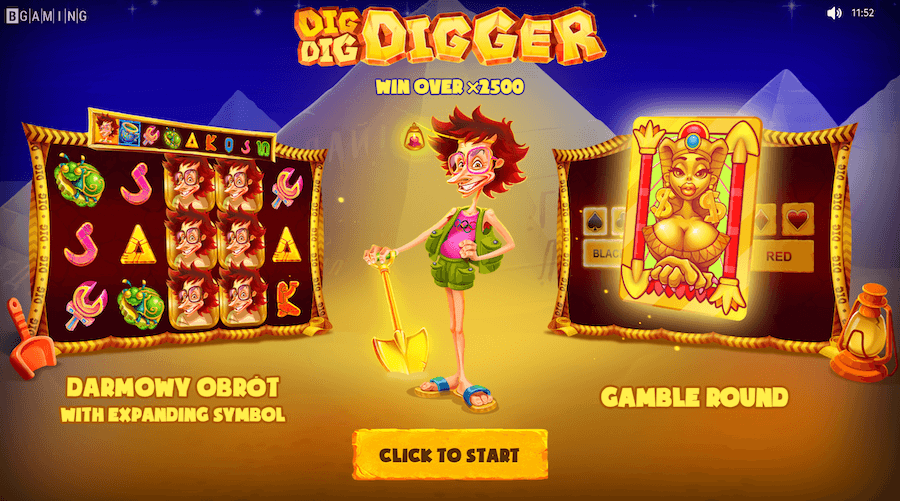 Yolo Casino - darmowe spiny na slot Dig Dig Digger