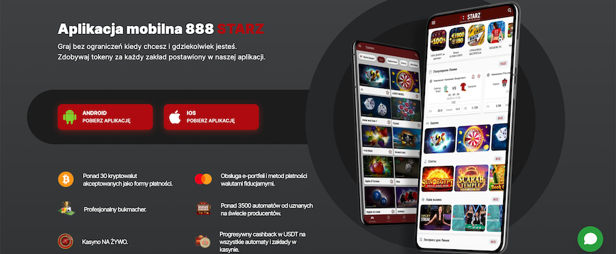 Aplikacja mobilna w 888Starz.