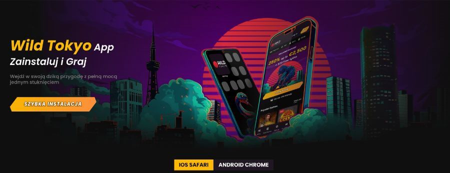 Aplikacja mobilna kasyna Wild Tokyo