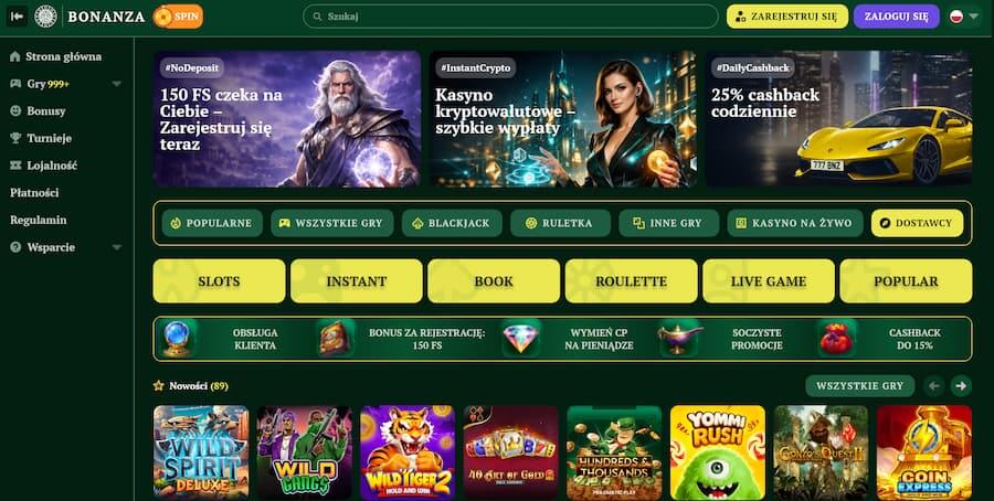 BonanzaGame Casino - strona gÅówna