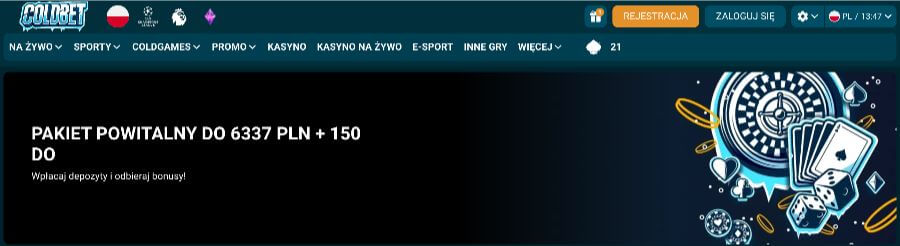 Bonus powitalny w kasynie Coldbet