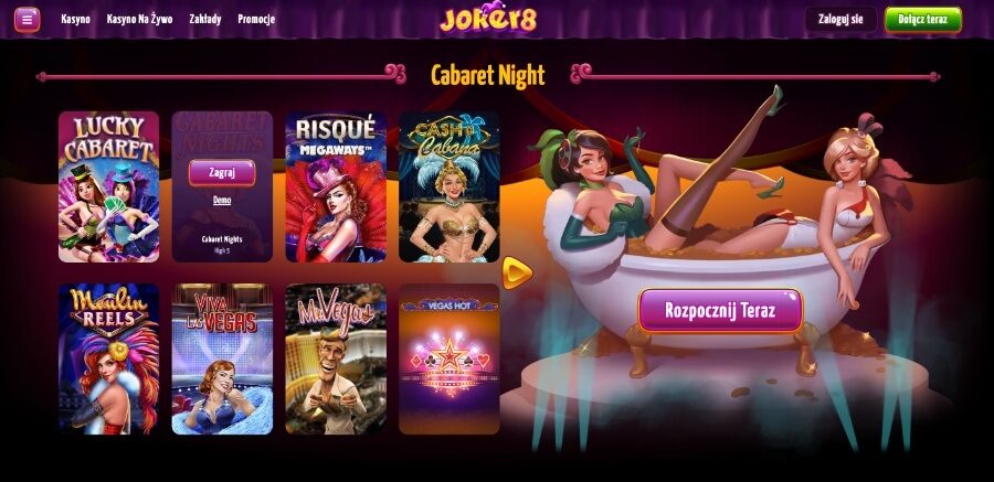 Cabaret Night w kasynie Joker8.