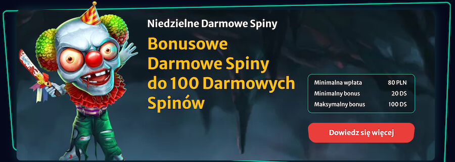 Niedzielne darmowe spiny w Hell Spin.