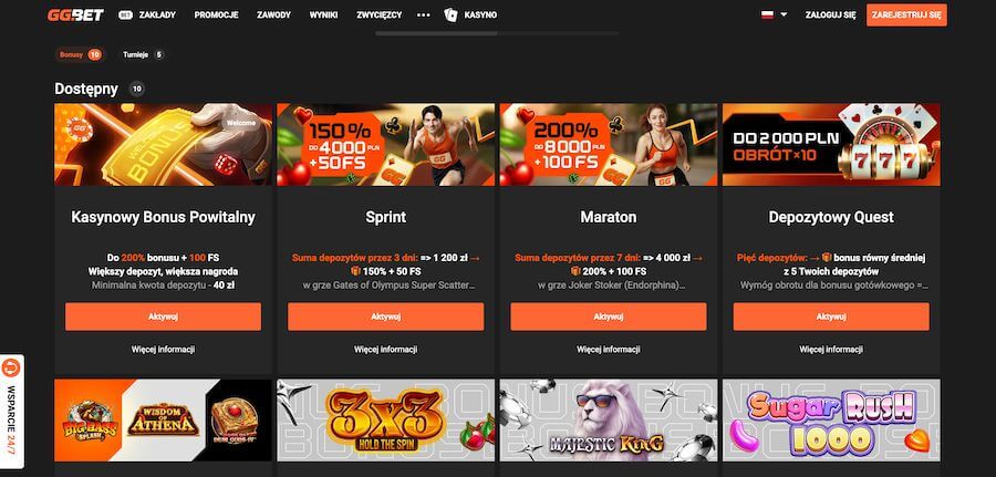 Promocje dostępne w kasynie GGBet