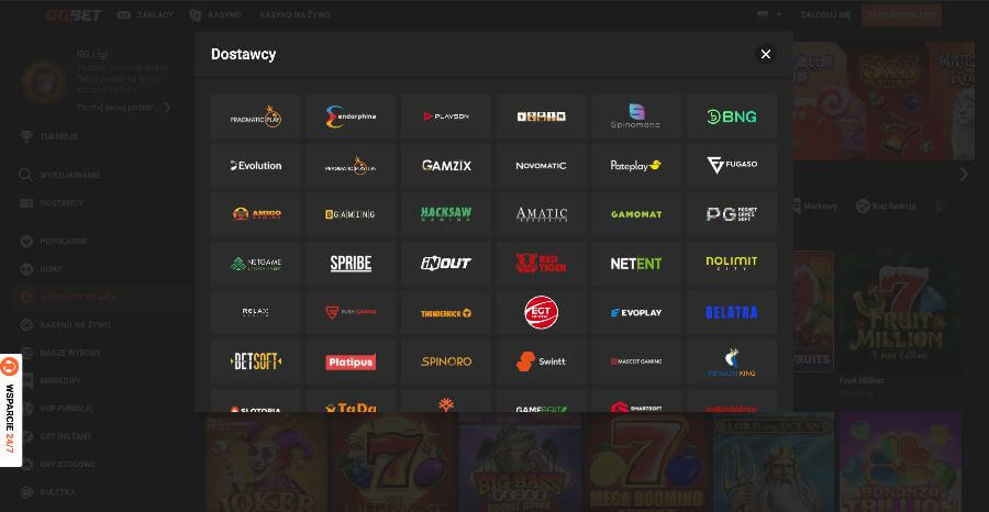 Dostawcy gier w GGBet
