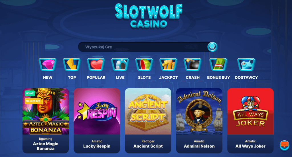 Gry w kasynie Slotwolf