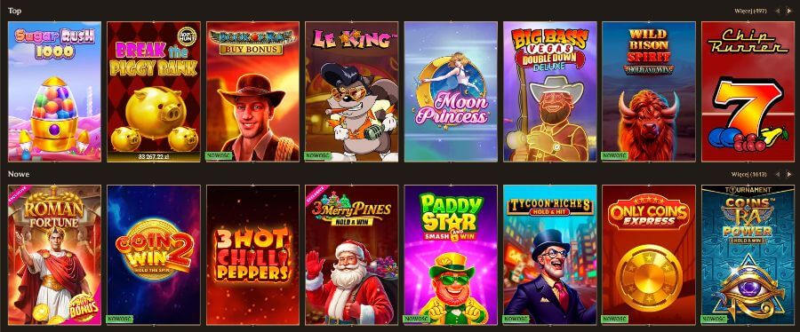Gry dostępne w kasynie Realz